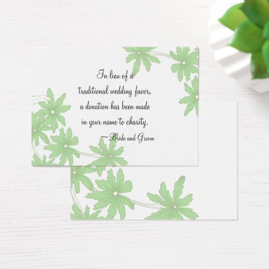Green Daisies Mariage Charity Favoriser Card (Bureau)