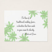 Green Daisies Mariage Charity Favoriser Card (Devant)