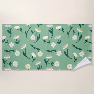 Green Daisy Beach Towel Strandlaken