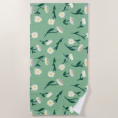 Green Daisy Beach Towel Strandlaken (Voorkant)