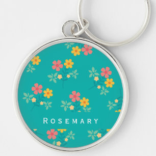 Green Daisy Bouquet Pattern Sleutelhanger