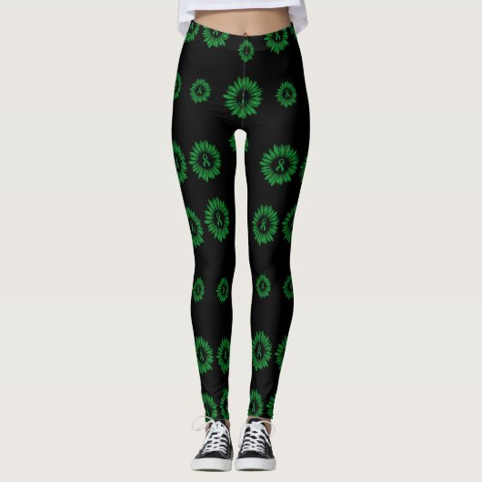 Green Daisy...C Diff Leggings (Voorkant)