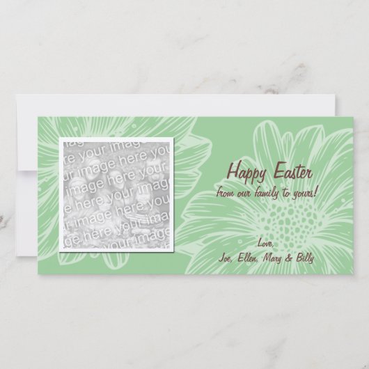 Green Daisy Cartes photos de Pâques (Devant)