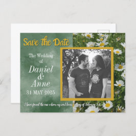 Green Daisy Christelijk Save the Date Briefkaart