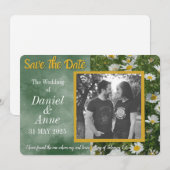 Green Daisy Christelijk Save the Date Kaart (Voorkant / Achterkant)