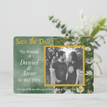 Green Daisy Christelijk Save the Date Kaart