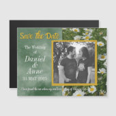 Green Daisy Christelijk Save the Date Magnetische  (Voorkant / Achterkant)