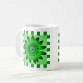 Green Daisy Flower, Pattern Stripes - Mok (Voorkant links)