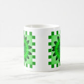 Green Daisy Flower, Pattern Stripes - Mok (Center)