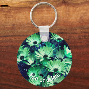 Green Daisy Flowers gepersonaliseerd Sleutelhanger