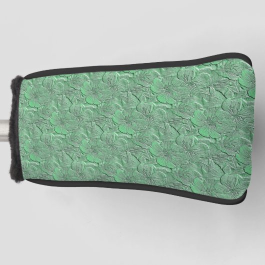 Green Daisy Flowers Natuur Art Pattern Golfheadcover (Voorkant)