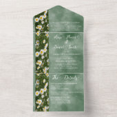 Green Daisy Formal All in One Wedding Invitation (À l'intérieur)