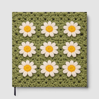 Green Daisy Granny Square Crochet Pattern Floral Gastenboek