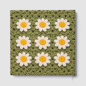 Green Daisy Granny Square Crochet Pattern Floral Gastenboek (Achterkant)