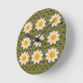 Green Daisy Granny Square Crochet Pattern Floral Ronde Klok (Hoek)