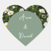 Green Daisy Hart Sticker (Voorkant)