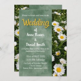 Green Daisy katholieke bruiloft Kaart