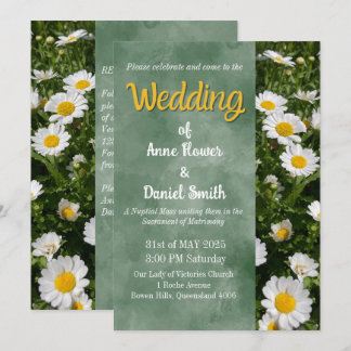 Green Daisy katholieke bruiloft Kaart