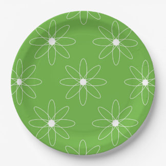 Green Daisy Paper Plate Papieren Bordje