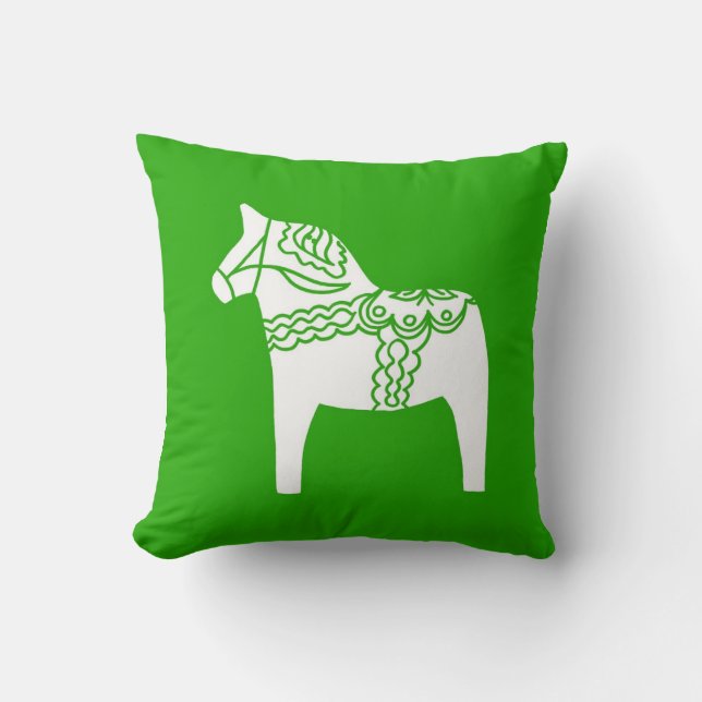 Green Dala Horse Kussen (Voorkant)