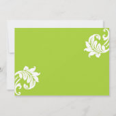 Green Damask Enregistrer la carte Date (Dos)