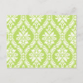 Green Damask Enregistrer la carte postale Date (Dos)