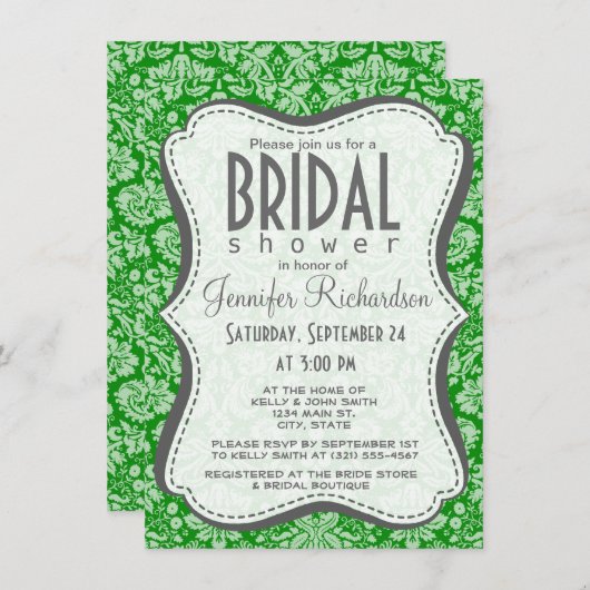 Green Damask Kaart (Voorkant / Achterkant)