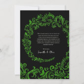 Green Damask Wedding Dank u fotokaart Bedankkaart (Achterkant)