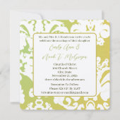 Green Damask Wedding Invitations Kaart (Voorkant)