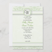 Green Damask Wedding Kaart (Voorkant)