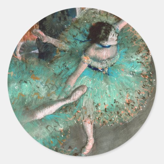 Green Dancer (Danseuse Verte) Edgar Degas Ronde Sticker (Voorkant)
