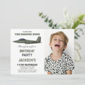 Green Dark Fighter Jet Invitations Anniversaire Ph (Debout devant)