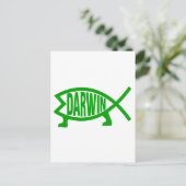 Green Darwin Fish Briefkaart (Staand voorkant)