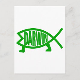 Green Darwin Fish Briefkaart