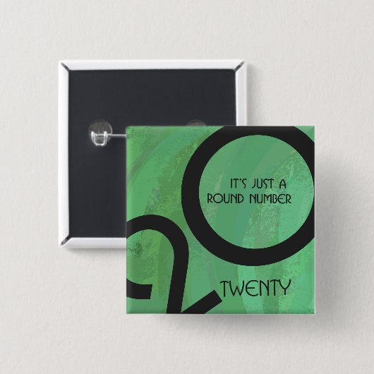 Green Decade Birthdday Vierkante Button 5,1 Cm (Voorkant /achterkant)