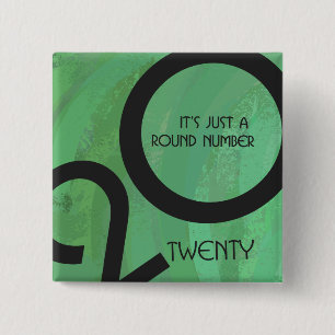Green Decade Birthdday Vierkante Button 5,1 Cm