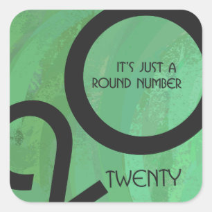 Green Decade Birthdday Vierkante Sticker