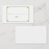 Green Deco Chic Mariage Cartes de Place (Devant / Derrière)