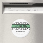 Green Deco Flourish Save the Date Magnet (In Situ (Lave-vaisselle))