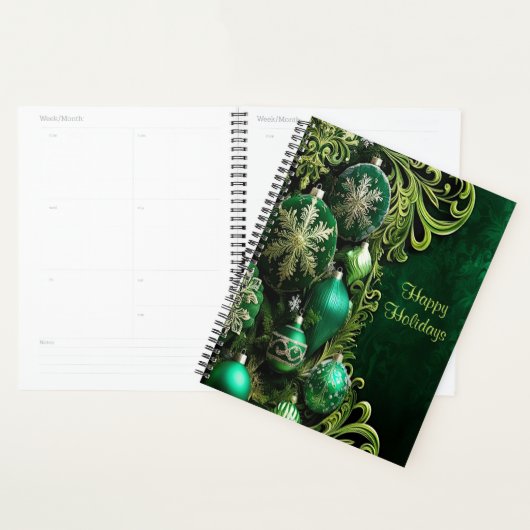 Green Decorative Ornaments Holiday Planner (Display)