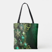 Green Decorative Ornaments Holiday Tote Bag (Dos)