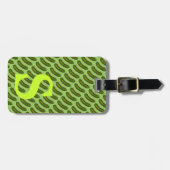 Green Deli Dill Pickle Monogram Gepersonaliseerd Bagagelabel (Voorkant horizontaal)
