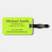 Green Deli Dill Pickle Monogram Gepersonaliseerd Bagagelabel (Achterkant horizontaal)