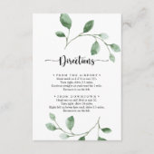 Green Delight Eucalyptus Bruiloft Routebeschrijvin Informatiekaartje (Voorkant)