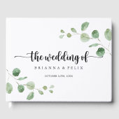 Green Delight Eucalyptus Calligraphy Wedding Gastenboek (Voorkant)