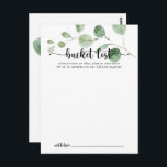 Green Delight Eucalyptus Mariage Bucket List Carte<br><div class="desc">Ces cartes de liste de mariage à eucalyptus pour un plaisir vert sont l'activité parfaite pour une simple réception de mariage ou douche nuptiale. L'aménagement comprend des branches et des feuilles d'eucalyptus botaniques élégants dessinés à la main dans des aquarelles. Modifier le libellé pour convenir à tout événement de vie....</div>