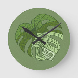 Green Denim Ronde Klok