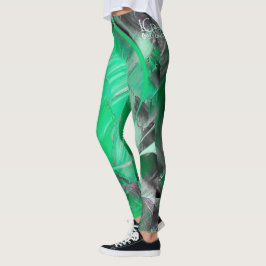 Green Designer Leggings
