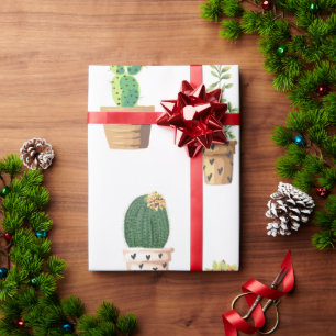 Green Dessert Succulent Cactus in Pots Cadeaupapier