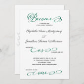 Green Devenir une invitation de mariage d'une plag (Devant / Derrière)